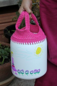 crochet recycled containers