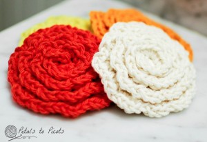 crochet flower face cleaner