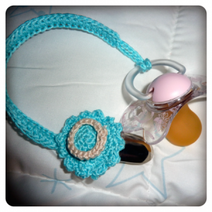 crocheted binky holder