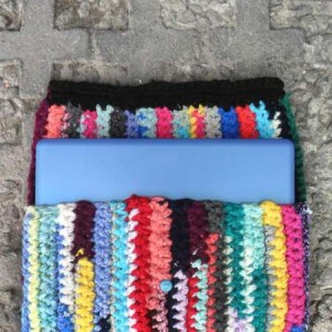 crocheted laptop cozy