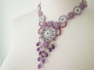 irish crochet necklace 0514