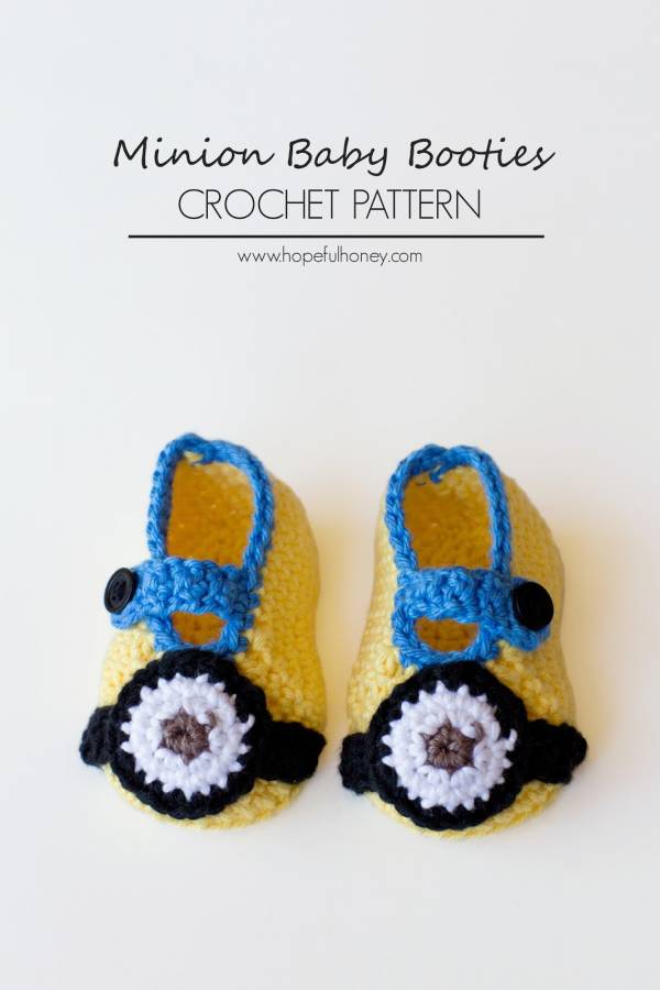 Minion Inspired Baby Booties Crochet Pattern 3