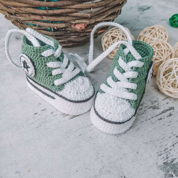 marmorering klodset deres Crochet Converse Baby Booties – Crochet