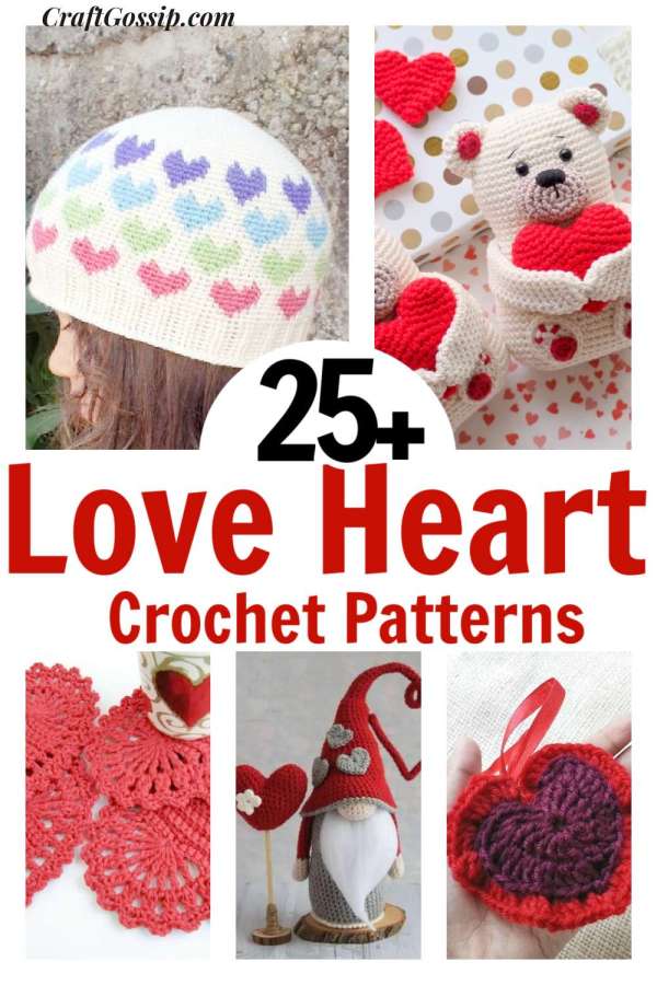 CROCHET PATTERN: Sweetheart Varsity Cute Valentine Heart 