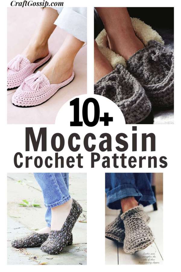 10 Crochet Patterns for Adult Moccasin Slippers – Crochet