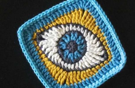 evil eye crochet square image