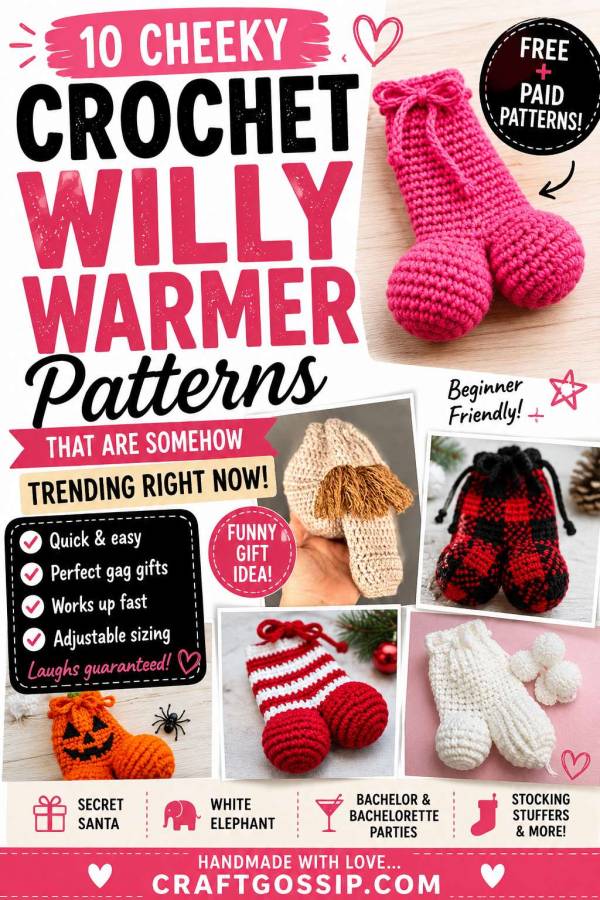Cheeky Crochet Willy Warmer Patterns For Gag Gifts, Hen Nights And Secret Santa